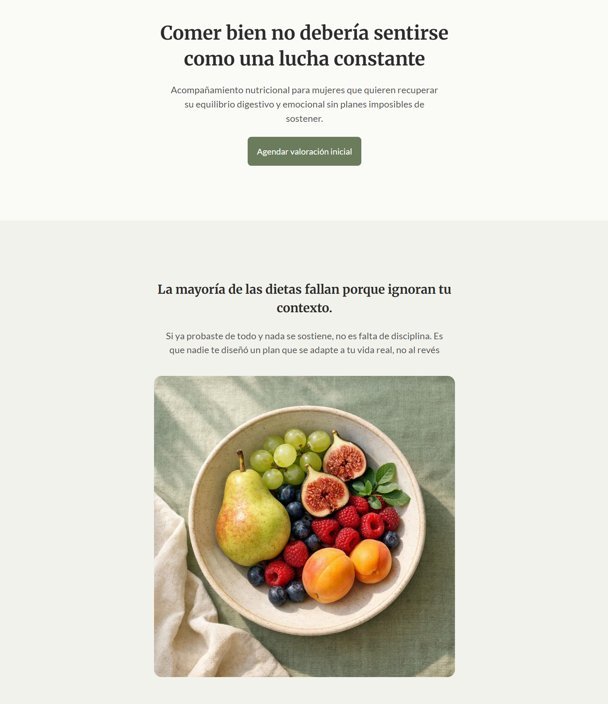 Nutricionista landing page